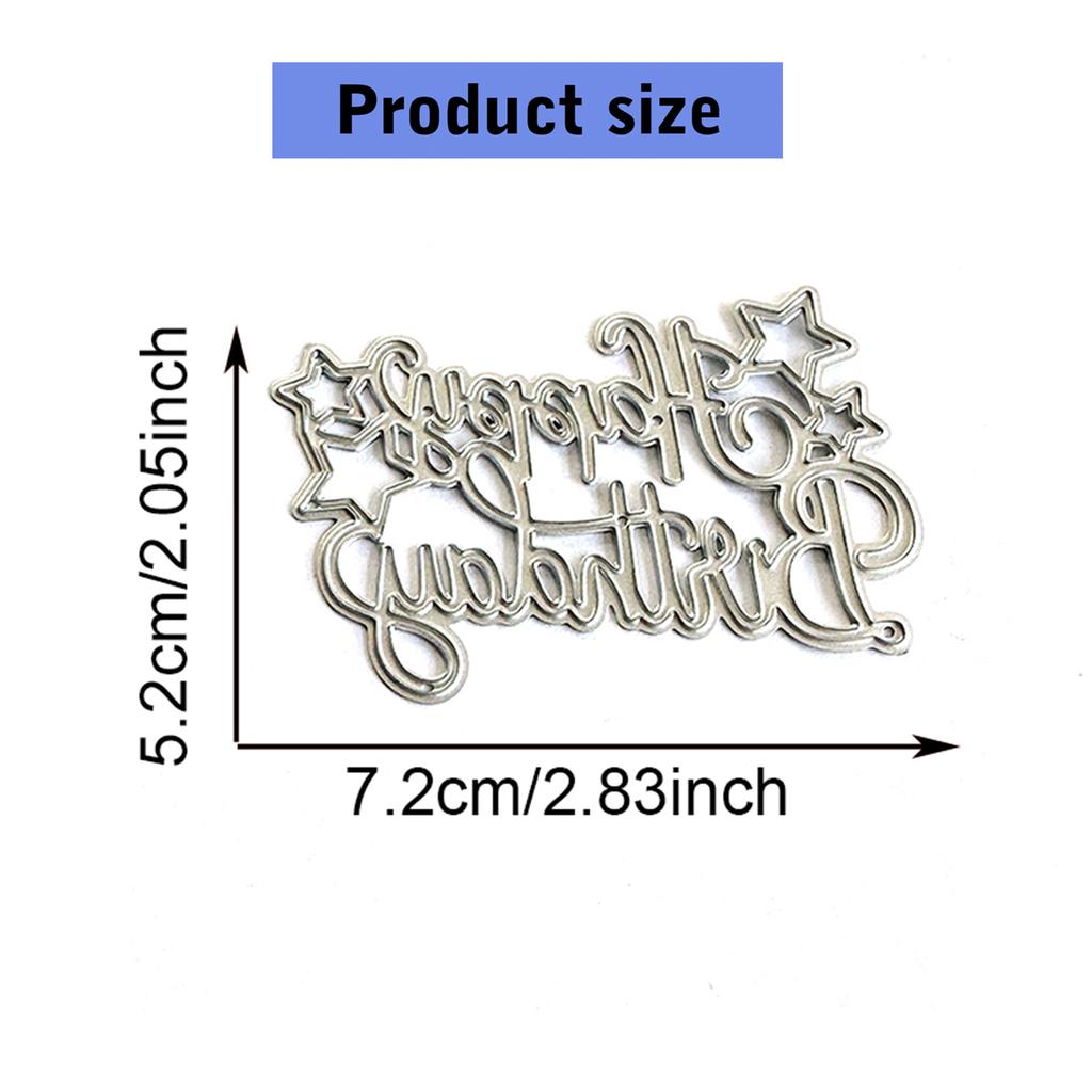 Happy Birthday Cutting Dies Carbon Steel Die Cut Templates Metal Embossing Stencils for Scrapbooking Card Making Album