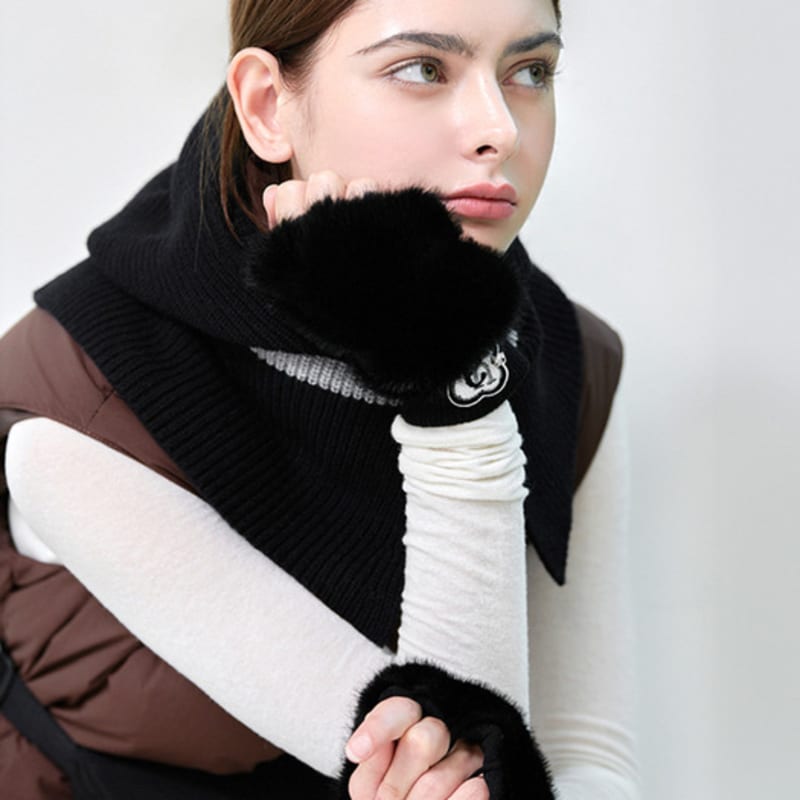 

кристальная меховая грелка для рук nitina C/BK Crystal Black