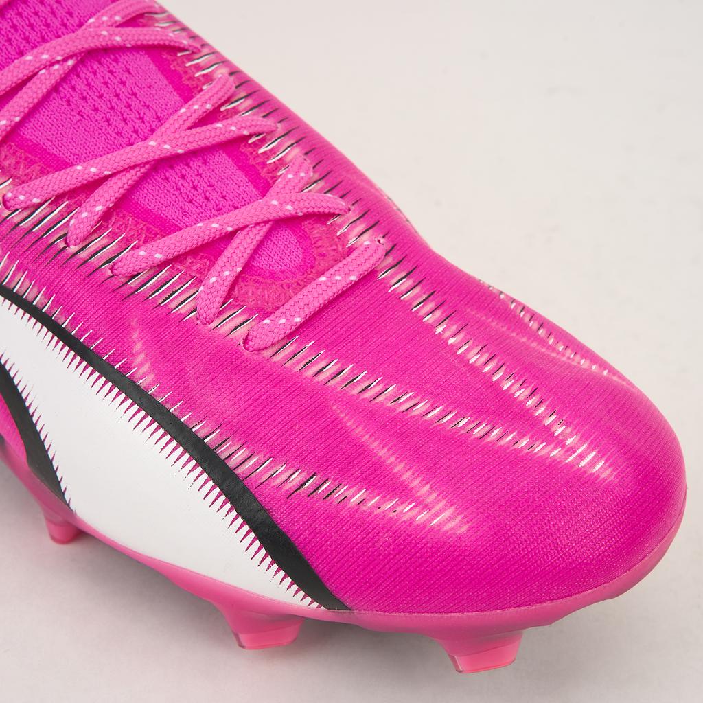Puma Ultra Ultimate FG AG Fenomenalny Zestaw Unisex Trampki Białe Czarne Trująco-Różowe 107744-01
