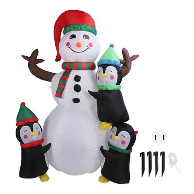 1.8m Height Christmas Inflatable Snowman Penguins with Led Lights Blow Up Snowman Penguins Outdoor