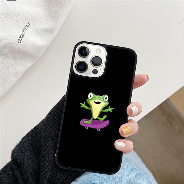 Frog Skateboard Cute Kawaii Phone Case For iPhone 17 Air 15 16 Cover  11 13 14 Pro Max 12 Plus Max Fundas