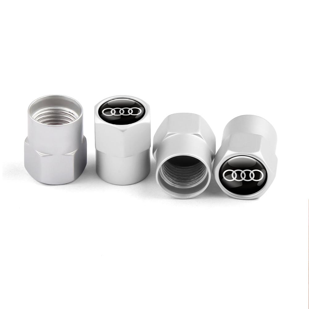 4Pcs Car Accessories 3D Metal Wheel Tire Valve Caps Auto Accessories For Audi S A4 B8 8P A3 A5 A6 C7 A1 A7 A8 Q2 Q3 Q5 Q7 Q8 TT