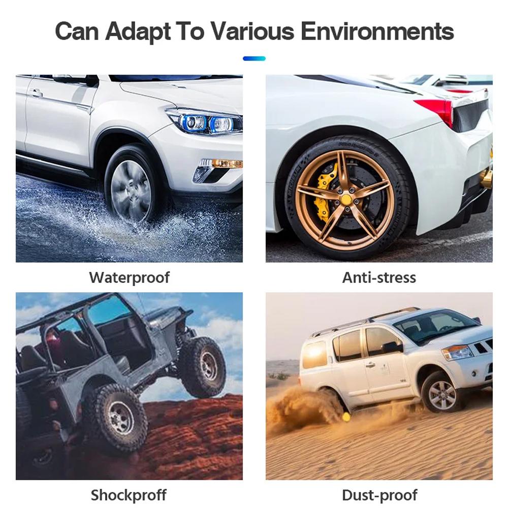 Car Solar TPMS Tyre Pressure Monitoring System 4pcs 433.92MHz Sensors Digital Tire Temperature Tester Set Automotive Accessories