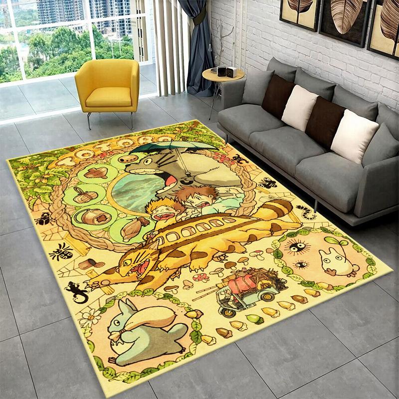Classic T-Totoro Cartoon Cute Carpet Rug for Playroom Bedroom Living Room Sofa Home Decor,kid Area Rug Non-slip Floor Mat Gift