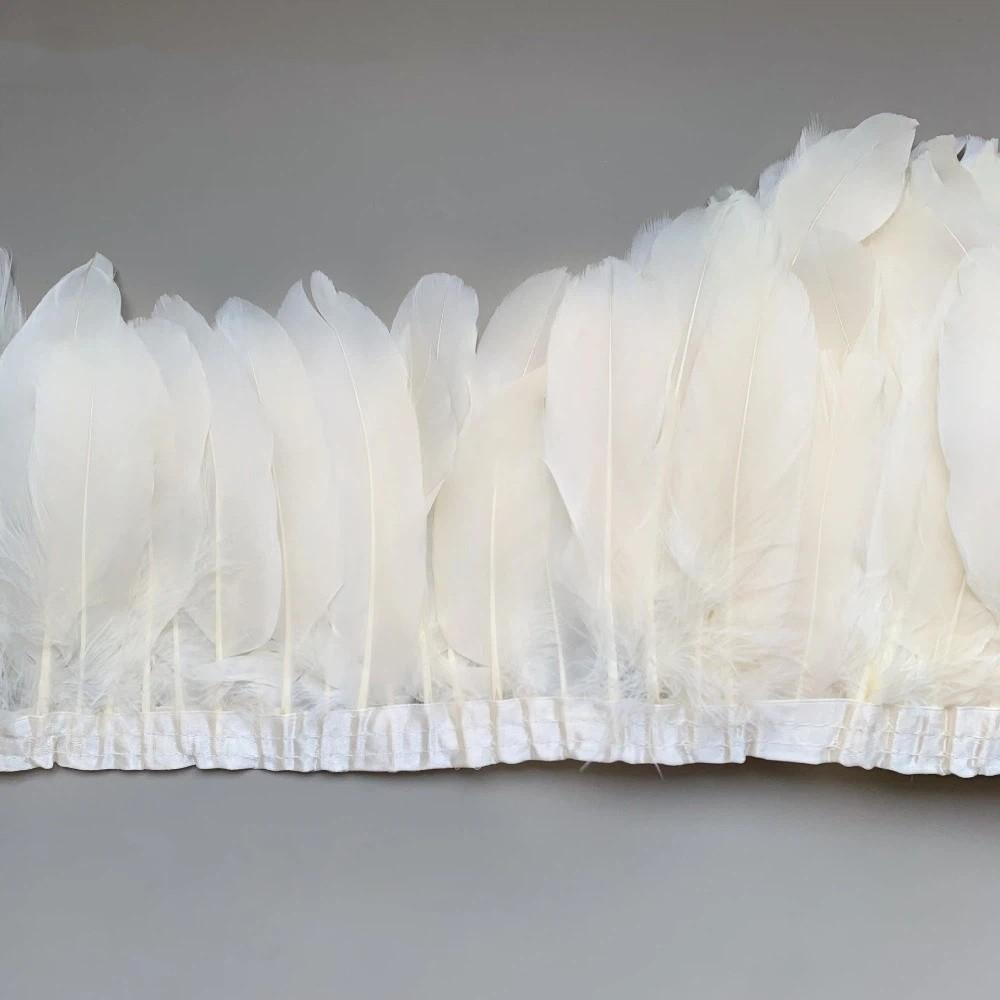 2M Real Geese Duck Feathers Natural Fringe Ribbons DIY Feather Trims  Wedding Accessories