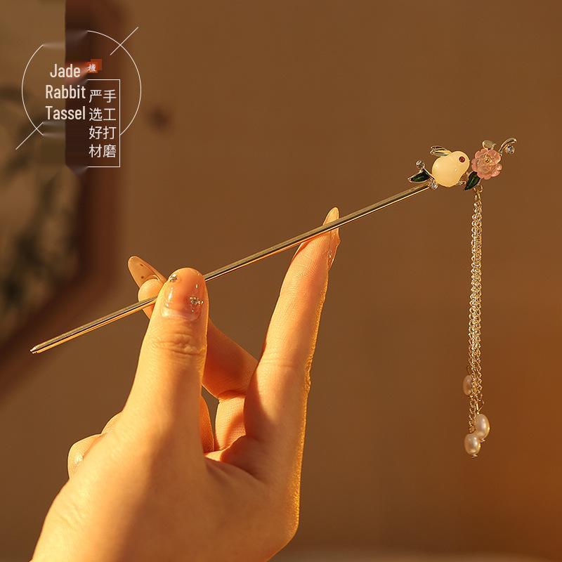Traditional Sandalwood Hairpin for Chinese Cheongsam & Hanfu Updo