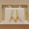 Brushed Gourd Gold-Plated Earrings: Light Luxury Fu Lu Wealth-Attracting Hook Dangles