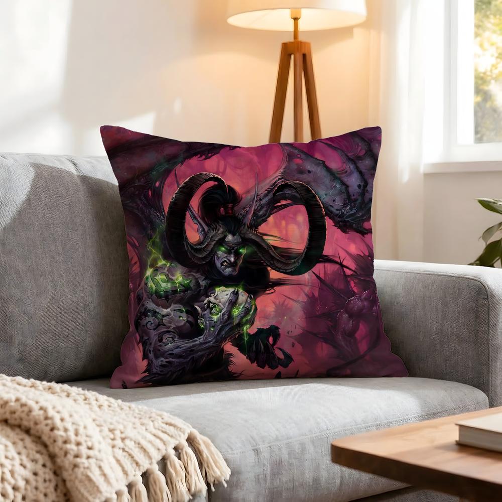 Game World Of Warcraft Cushion Cover 1Pcs Decorative Covers Soft Cushion Case For Sofa Couch Decor 40X40 45X45 Pillowcases