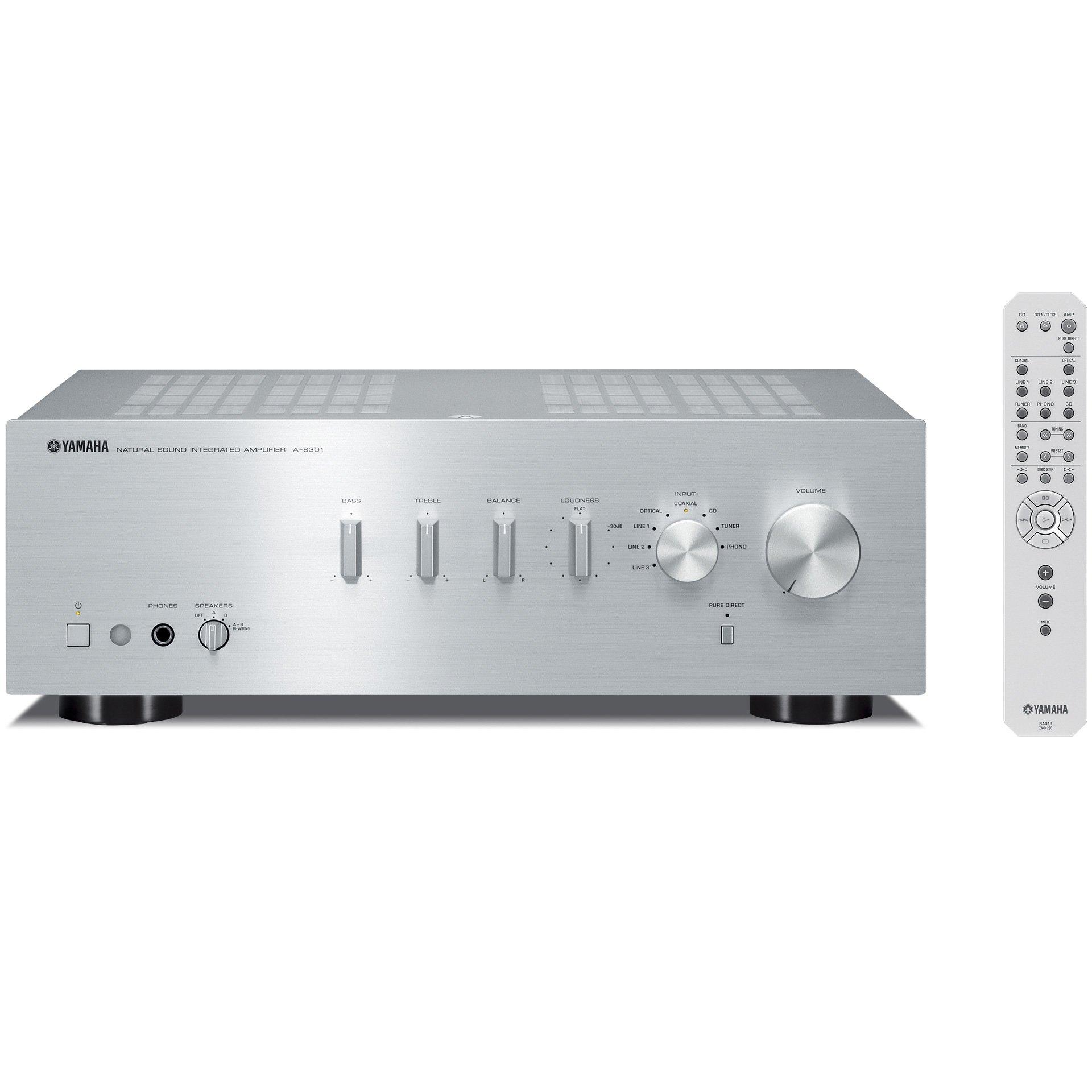 

Yamaha Integrated Amplifier A-S301(S) 192kHz24bit Compatible OpticalCoaxial Digital Input Silver