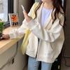 Women's Korean-Style Hooded Cardigan Sweatshirt - Lightweight, Loose Fit, with Drawstring, Ideal for Spring and Autumn Casual Wear.