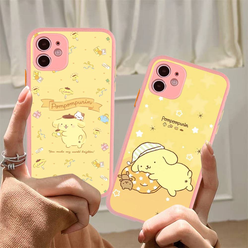 Cartoon P-Pompompurins Cute Phone Case For iPhone 16e 16 15 14 13 12 11 Pro Max X XS Max Plus Matte Clear