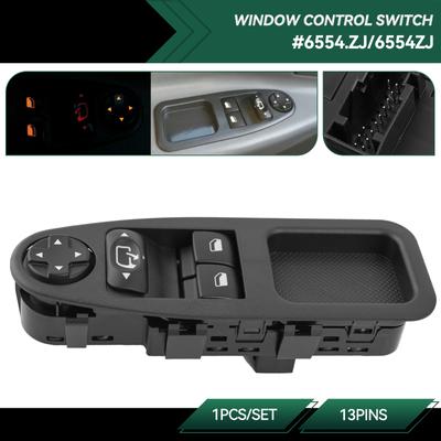 6554ZJ 13Pins Interruttore Alzacristalli Elettrico Pulsante di Controllo 6554.ZJ Per Fiat Scudo Citroen Dispatch Jumpy Peugeot Expert 2007-2016