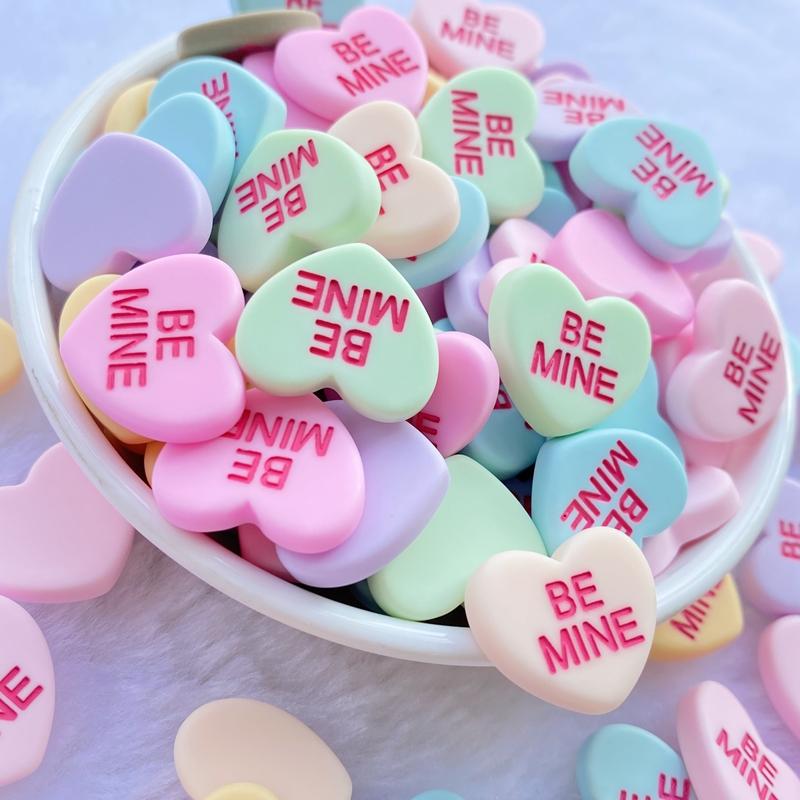 20Pcs Cute New Mixed Heart Flatback Cabochon Scrapbook Kawaii DIY Embellishments Accessories F97