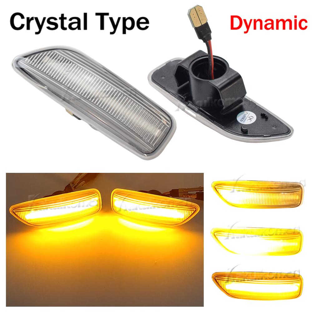 2x For Volvo XC90 S80 XC70 V70 S60 2001- 2009 LED Dynamic Turn Signal Light Side Marker Sequential Lamp Blinker Indicator