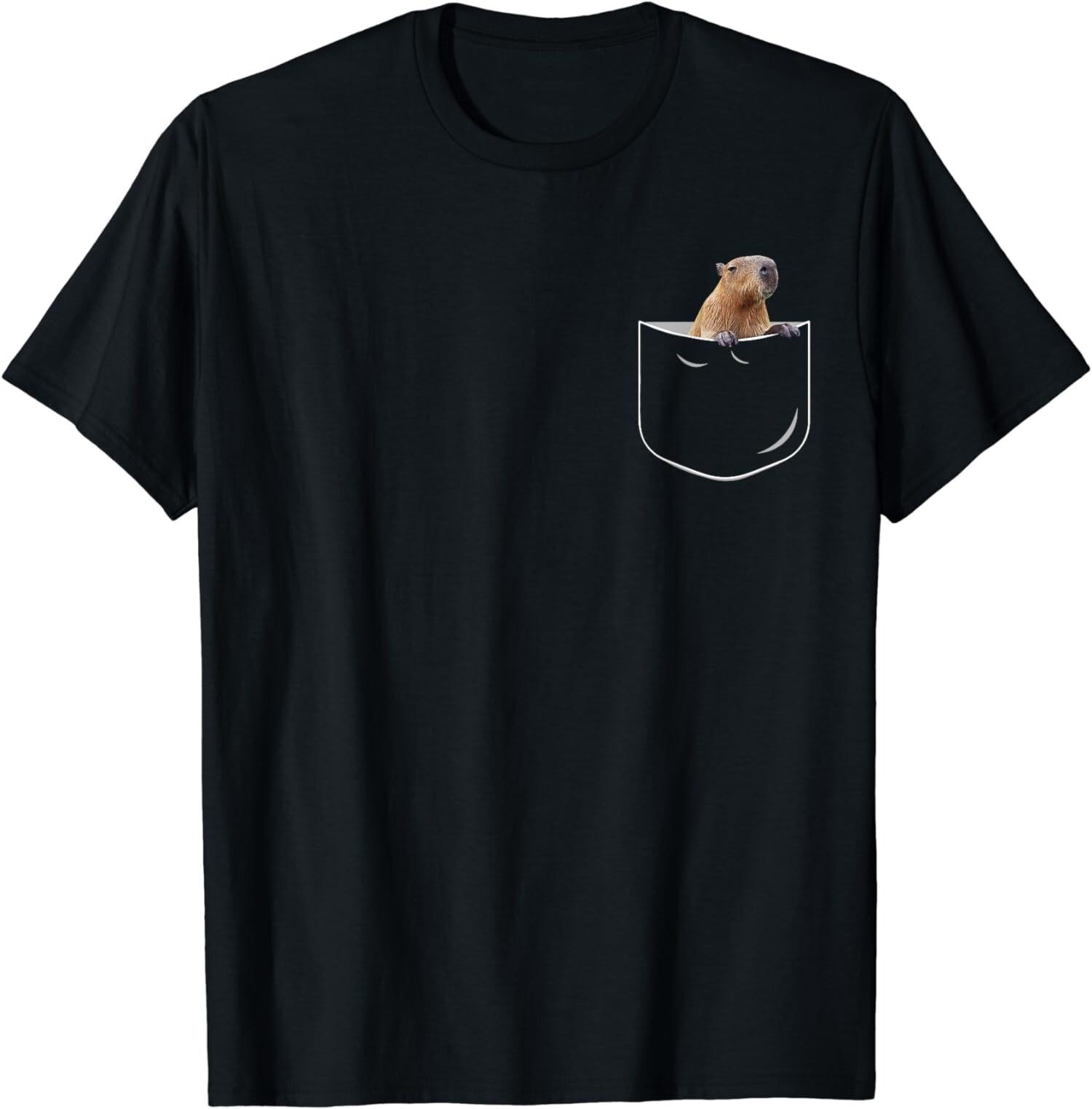 2025/Pocket Capybara Funny Animal Capybara Lover Gift Unisex T-Shirt S разноцветный