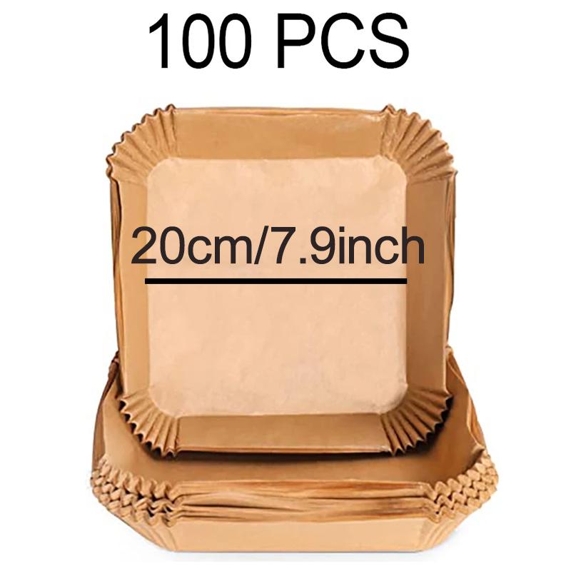 50-300Pcs 23CM Air Fryer Disposable Baking Paper Oven Paper Square 5’5 L Air Frying Paper Air Fryer Paper 23x23 Air Fryer Paper