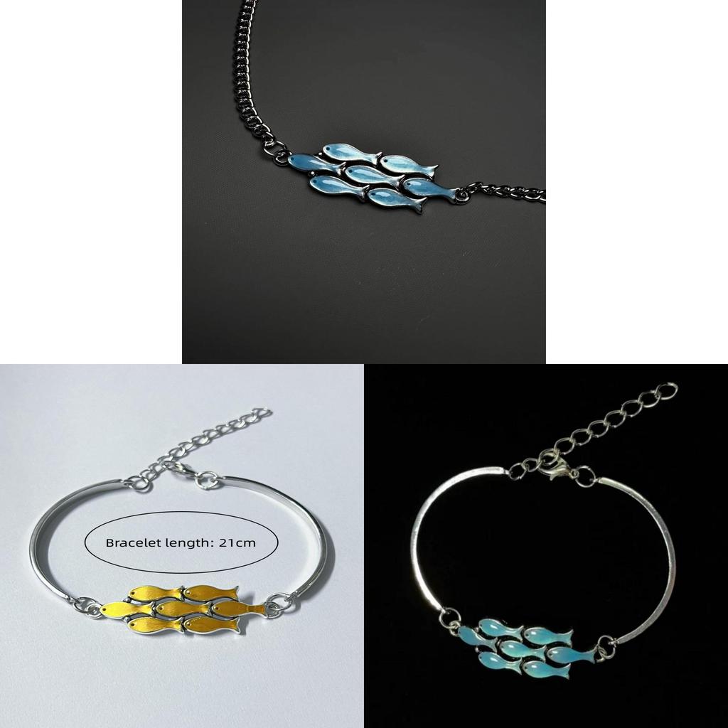Vintage Silver Necklace With Blue Fish Pendant For Women Fashion Jewelry