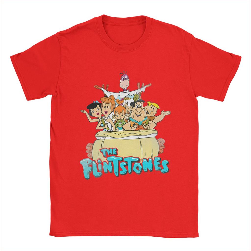 Funny Vintage Movie The Flintstone Cartoon Anime T Shirt Men Women 100% Cotton Tee Shirt Gift Idea Clothes