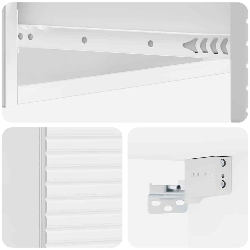 Wall Mounted Side Table High Gloss White 87.5 x 34.5 x 17 cm