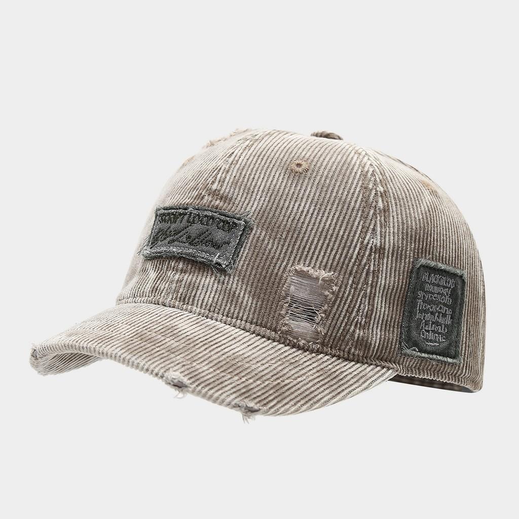Cappellino da baseball in velluto a coste vintage con disegni di lettere ricamate per abbigliamento casual da strada