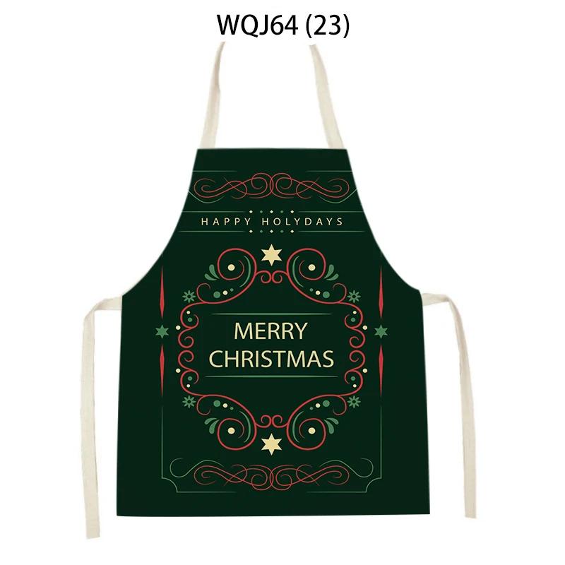 Merry Christmas Tree Socks Gift Letter Printed Cleaning Kitchen Apron Baking Cooking Antifouling Apron Sleeveless Pinafore