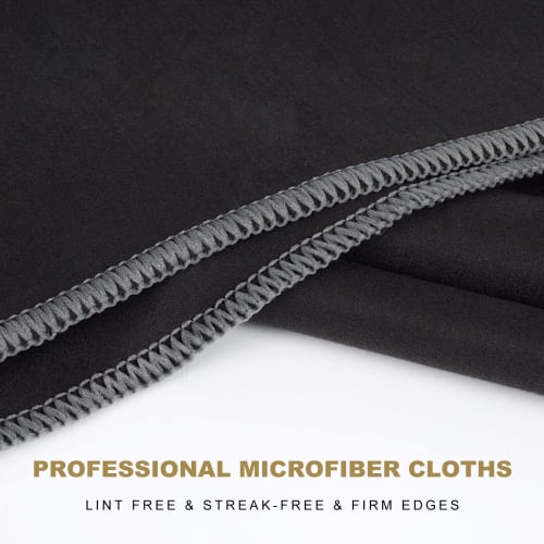 Sinland Microfiber Cloths, Glass Cloths, Multi-Purpose Cleaning Supplies for Glass and Dish Wiping, 51cm x 64cm, Pack of 2, Black