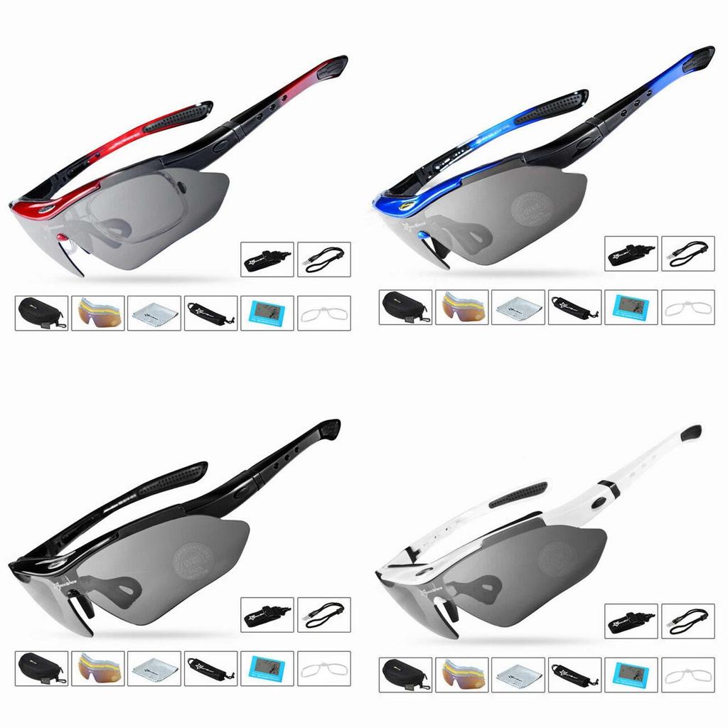 Óculos de Sol Polarizados para Ciclismo ao Ar Livre Com Cinco Lentes Intercambiáveis Para Todas as Condições Climáticas