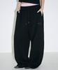 Seulliggeullou Love Emoji Check Layered Sweatpants [Black]