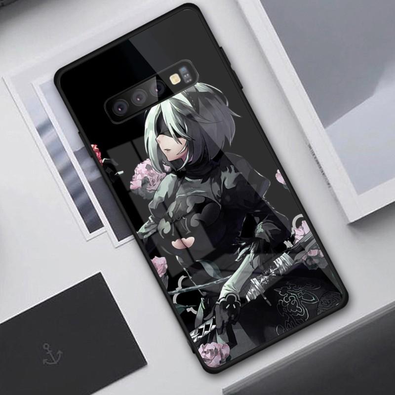 Cute Girl Nier Automata Phone Case For Samung A32 A51 A52 NOTE 10 20 S10 S20 S21 S22 Pro Ultra Black PC Glass Phone Cover
