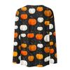 Women's Casual Long Sleeve Pullover Sweatshirt Halloween Pumpkin Print Round Neck Top Lightweight Comfortable Fit