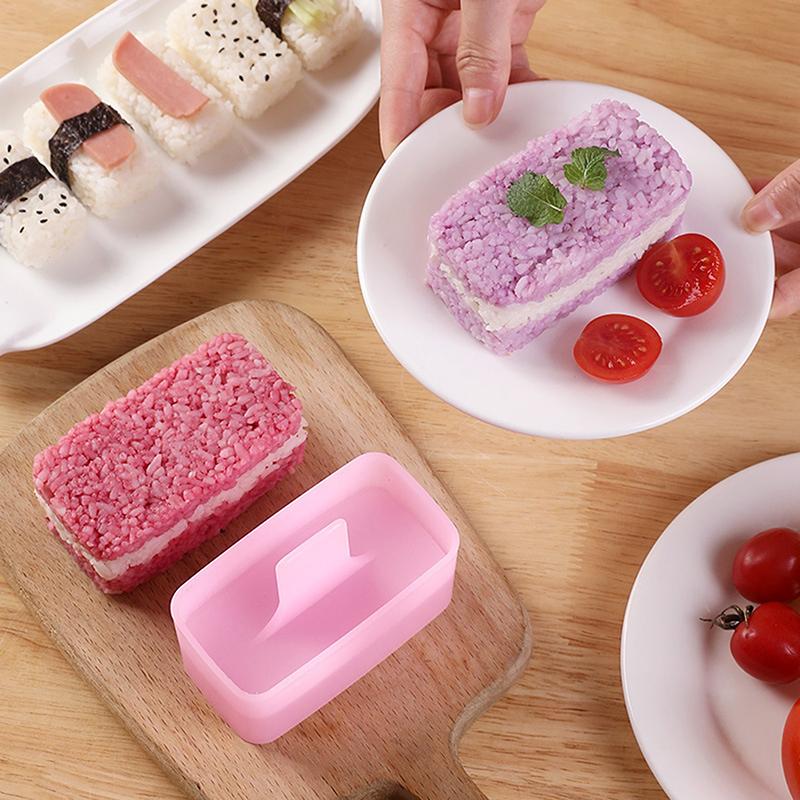 1 Set Triangular Plastic Sushi Rice Ball Maker Mould Onigiri Mold Set Kitchen Gadgets Stuff Transparent Bento Accessories