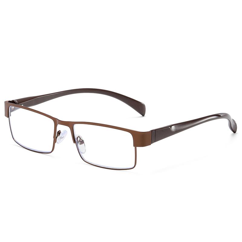 J89868 Anti Blue Light Reading Glasses Metal Squared Computer Readers Unisex Corrective Eyeglasses 1.0-4.0 Blue Light Blocking