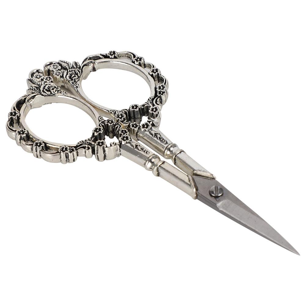 

Винтажные ножницы с цветочным узором для рукоделия, резки бумаги, шитья своими руками, серебристые серебряный