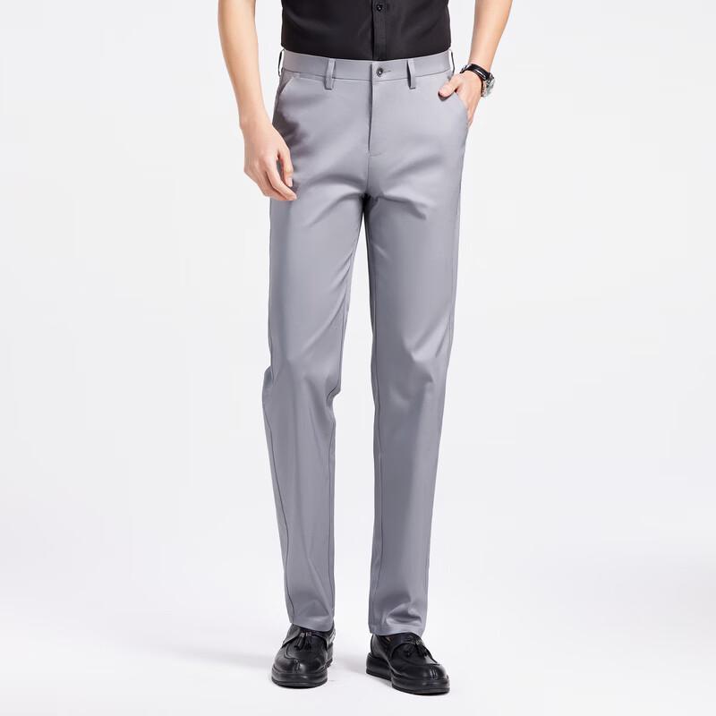 Men's Ice Silk Straight-Leg Business Casual Pants
