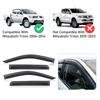 Wind Visor Window Deflectors for Mitsubishi L200 2006-2014 Mitsubishi Triton Double Cab 4PCS Black Smoke Car Styling
