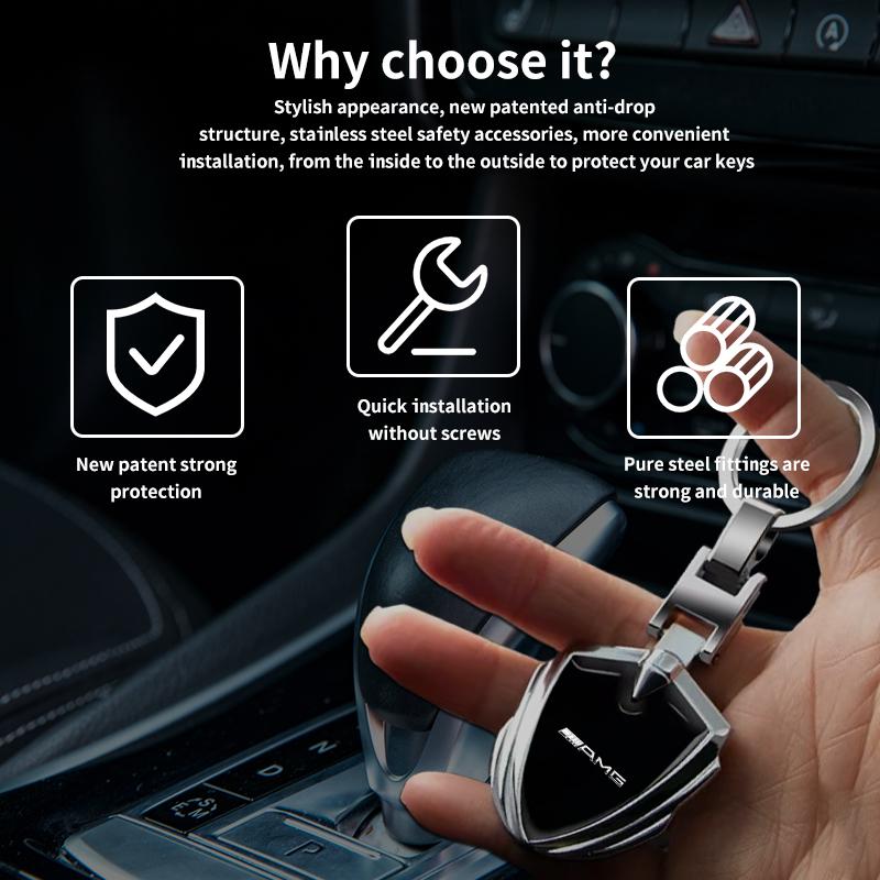 1Pcs 3D Metal Key Rings Car Emblems Keychain Car Accessories For Mercedes Benz AMG GLC GLE CLA C500 C200 C300 A B C EW204 W205 W203 W211 W212 W213