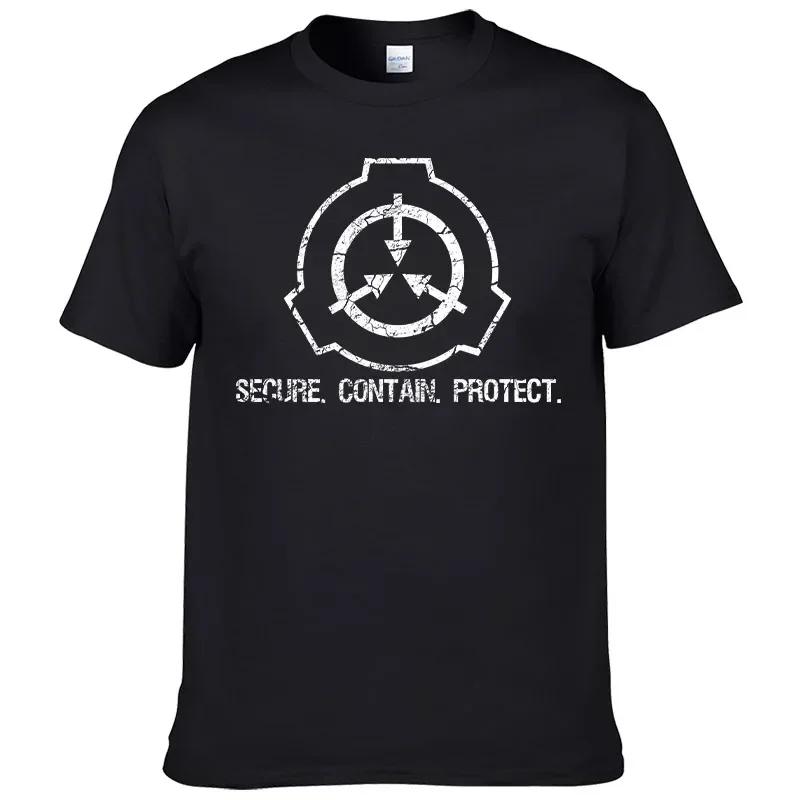 Scp Badge Printed Tshirt Summer 0 Neck Short Sleeve Top Casual Hip Hop Harajuku Style Top Unisexs And Unisexs Clothing F110