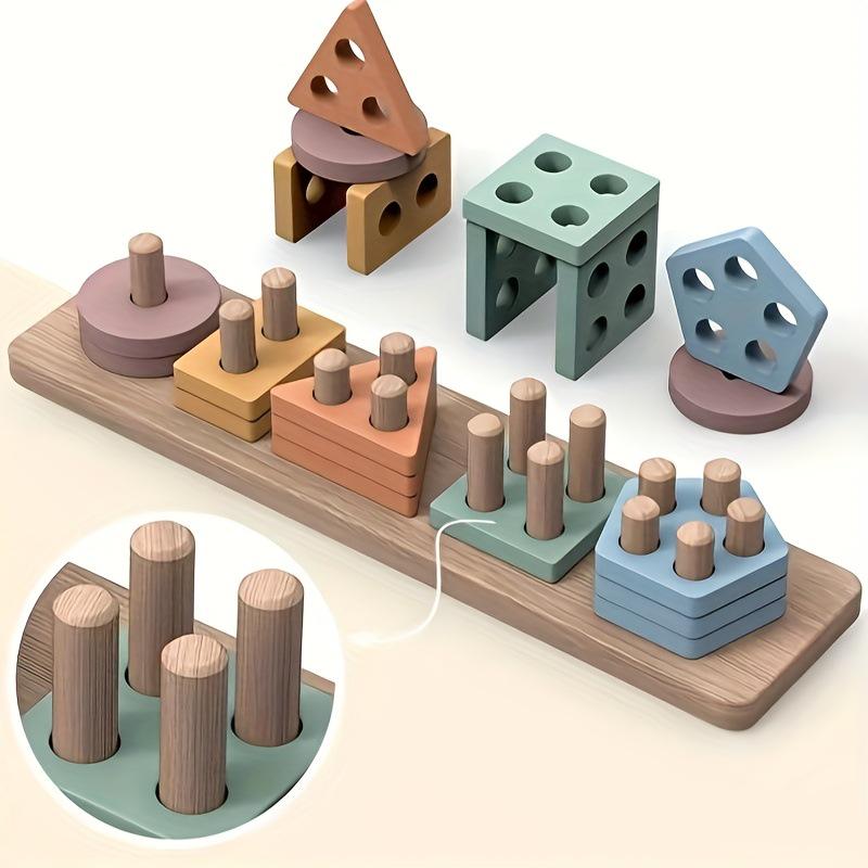

Набор деревянных блоков для сортировки по форме и складывания
