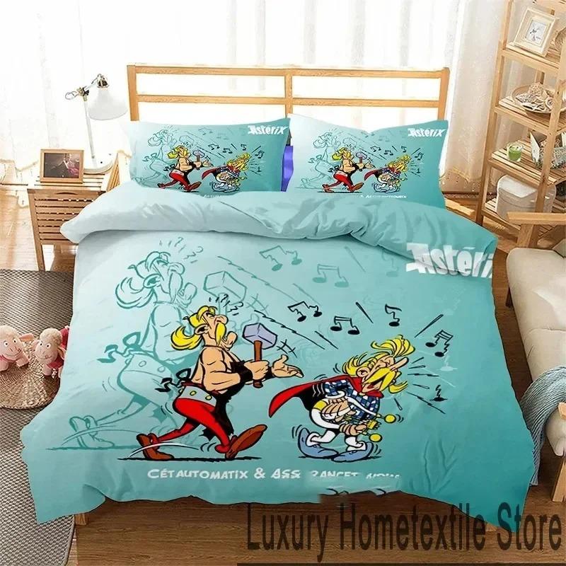

3D Друк Астерікс І Обелікс Мультфільм Комплект Постільної Білизни Подвійний Твін Кінг Підодіяльник Ковдра Наволочка Хлопчики Дівчата Дорослі Спальня EU Single(135*200cm)3pcs