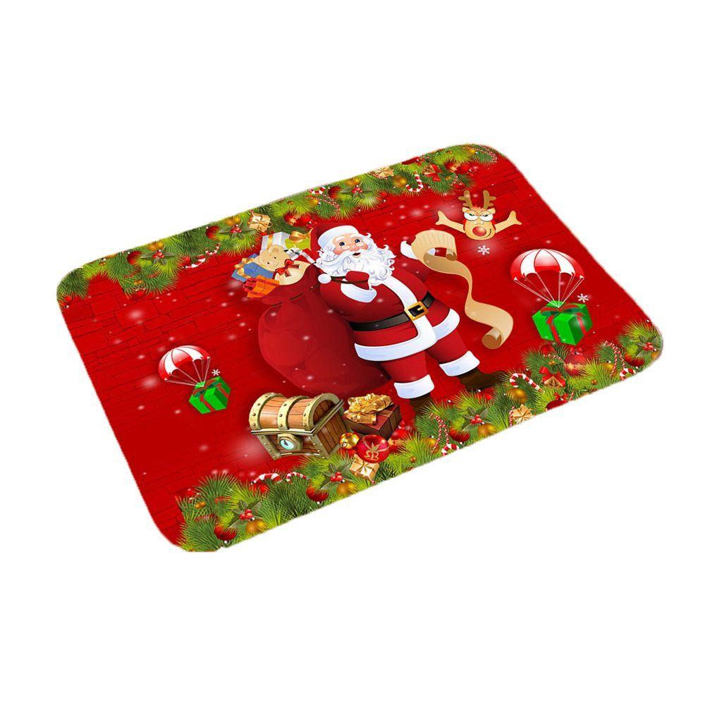 Home Decor Santa Claus Living Room Carpet Outdoor Carpet Xmas Doormat Floor Mat Christmas Mat
