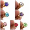 6 pièces Chevilles de Guitare avec Incrustations de Pierres de Cristal Chevilles de Cordes en Métal pour Guitare Acoustique