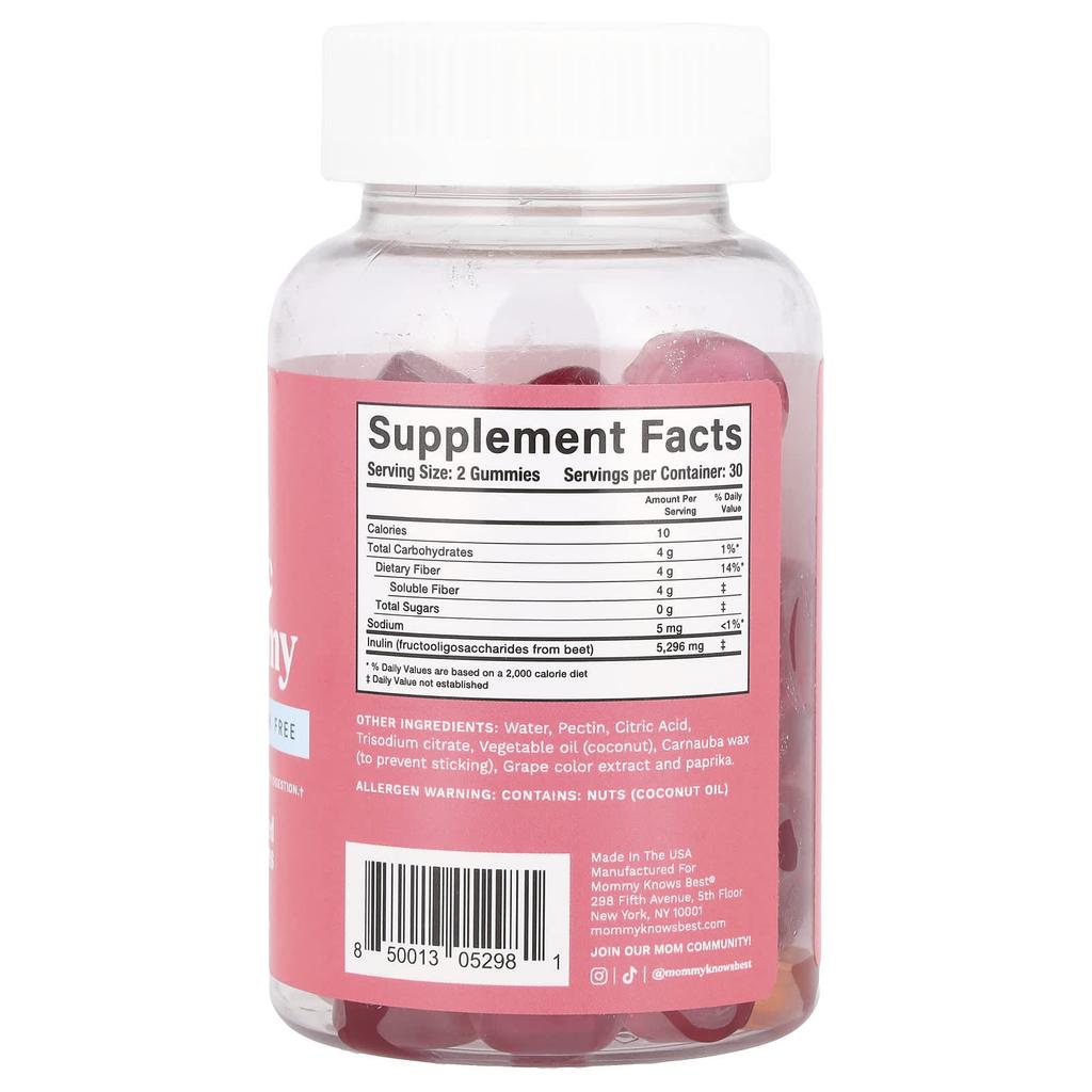 Prebiotic Fiber Gummy, Assorted Fruit, 60 Vegan Gummies