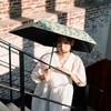 estaa Sun and Rain Automatic Heat Sun UV White (Esta) Women's Parasol, Umbrella, Foldable, Open/Close (1 Push), Compact, Lemon, Shielding, Protection,