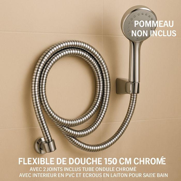 Shower Hose - BOXBRICO - 150 Cm - Chrome - Quick Installation - 2 Seals Included