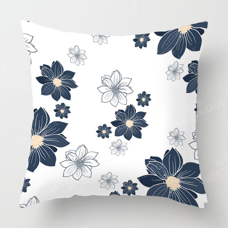 Personality Blue Cushion Cover Geometric Abstract Pillowcase Home Decoration Living Room Sofa Cushion Pillowcase