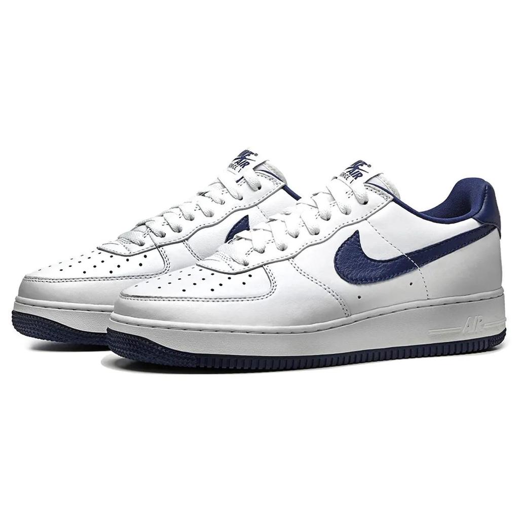 Nike Air Force 1 Low QS 'NAI-KE' (Unisex) Summit White / Midnight Navy Skate Shoes 816621 101