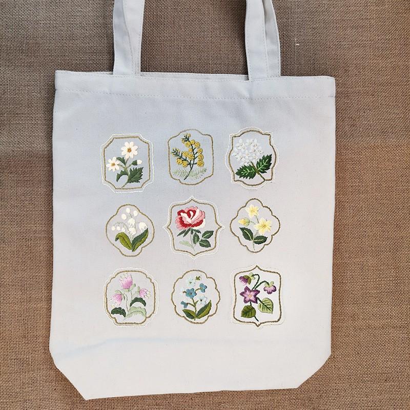 Handmade DIY Embroidery Canvas Tote Bag Kit - Creative Gift for Couples