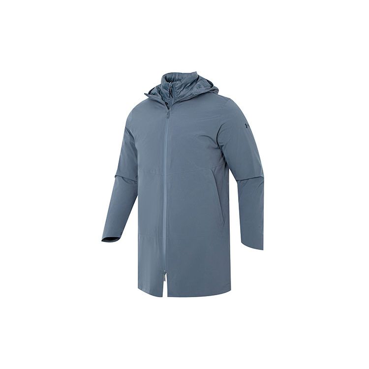 

Under Armour CGI Down 3-In-1 Solid Logo Print Windproof Hooded Jacket Men Cement Gray 1364891-012 L
