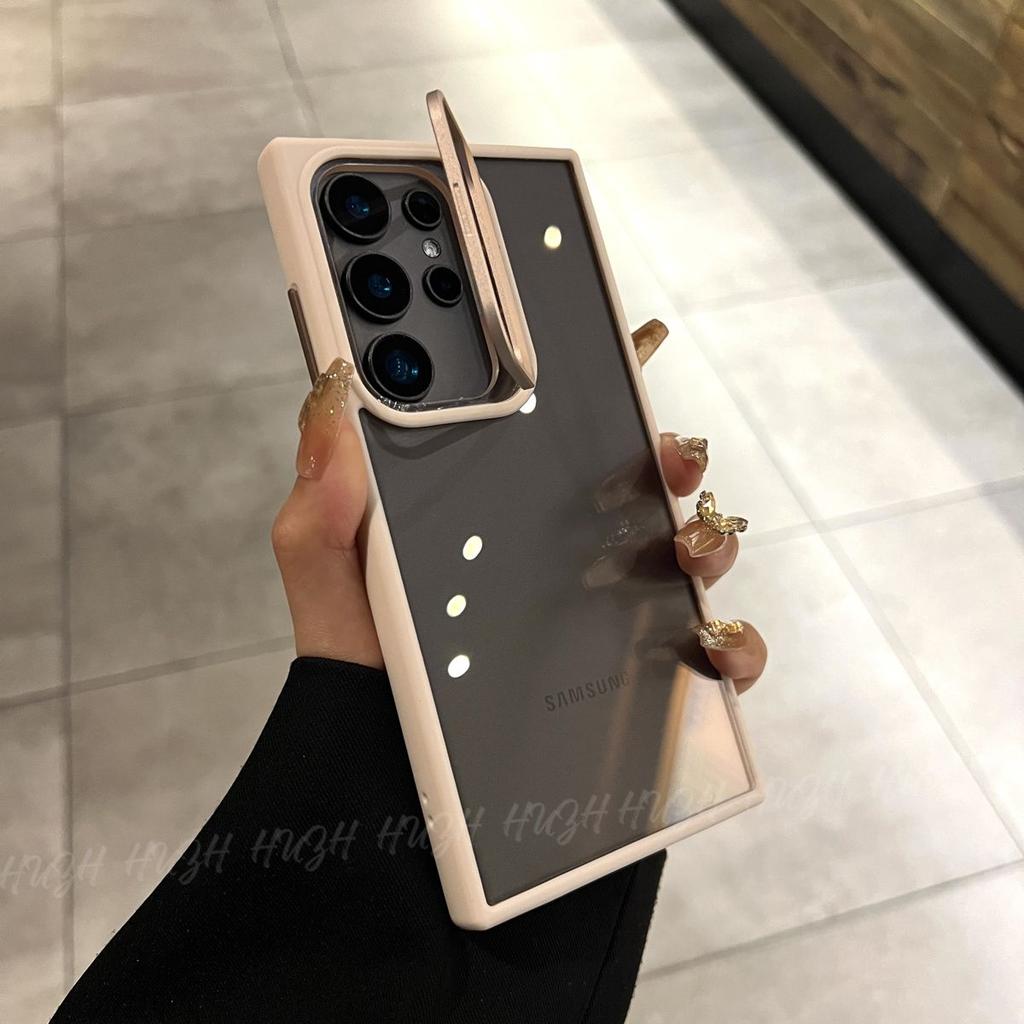 Applicable To Samsung S25ultra Mobile Phone Case S24ultra Magnetic Acrylic S23U Metal Frame Bracket