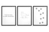 Wall Paintings Posters Black and White Line Art with Frame Set for Living Room Cat